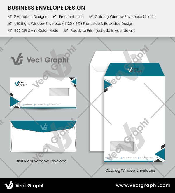 Modern Business Envelope Design Template – Sleek and Customizable for Professional Use