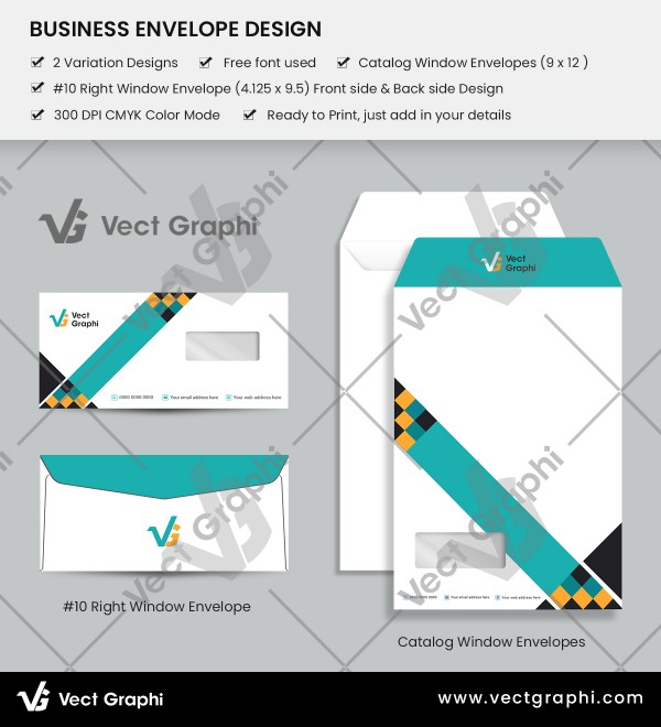 Elegant Business Envelope Design Template – Customizable and Professional for Business Branding