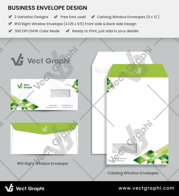Classic Business Envelope Design Template – Customizable and Professional Corporate Style