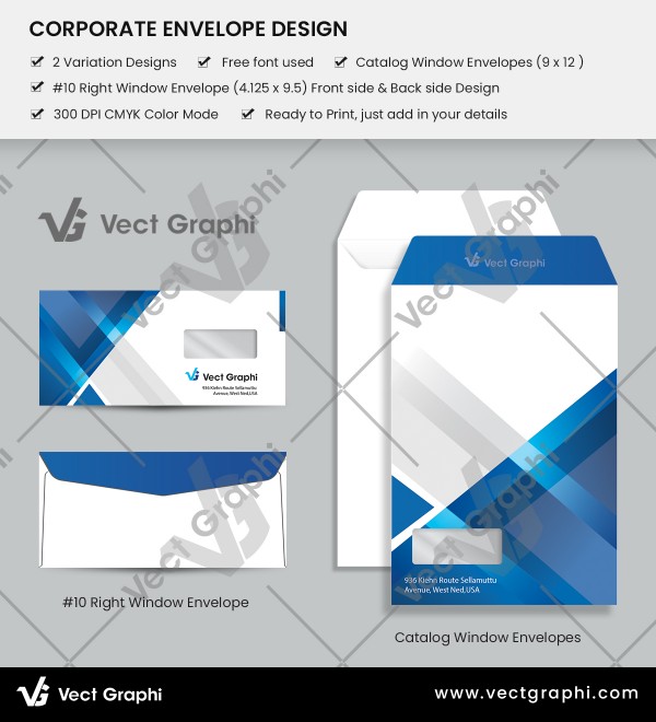 Elegant Corporate Envelope Design Template – Customizable for Professional Corporate Branding