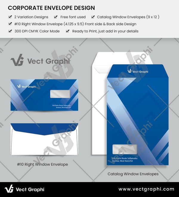 Modern Corporate Envelope Design Template – Customizable for Professional Business Use