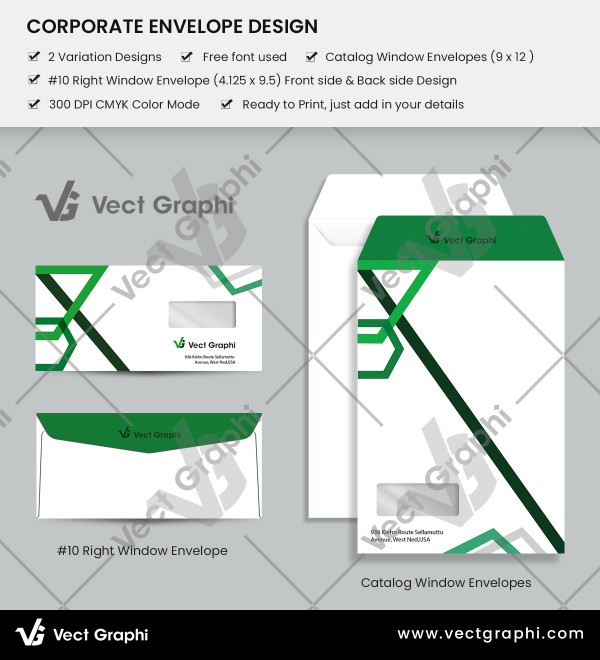 Classic Corporate Envelope Design Template – Customizable and Professional for Corporate Branding