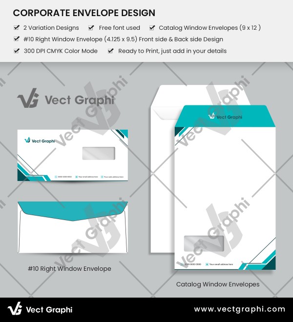 Stylish Corporate Envelope Design Template – Customizable for Professional Business Use