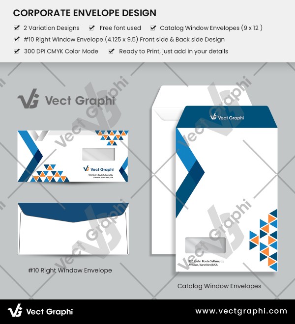 Professional Corporate Envelope Design Template – Customizable Modern Business Style