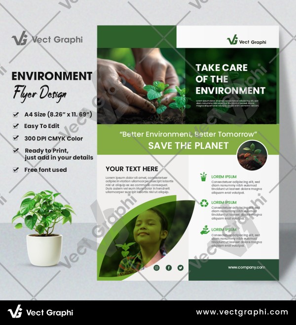Environment Flyer Design Template - Customizable Inspiring Eco-Friendly Event Flyers