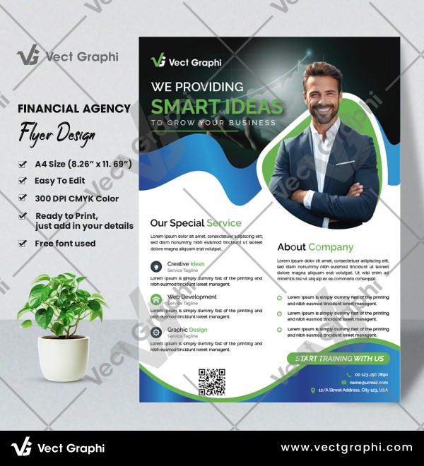 Financial Agency Flyer Design Template - Customizable Premium Financial Services Flyers